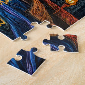 Quilling Eiffeltoren in Parijs bij maanlicht Legpuzzel (Zijkant)