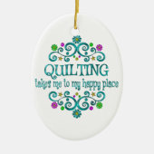 Quilling Happy Place Keramisch Ornament (Voorkant)