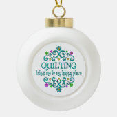 Quilling Happy Place Keramische Bal Ornament (Voorkant)