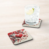 Quilling Hearts Flowers Design Valentijnsdag Bier Onderzetter (Rechterzijde)