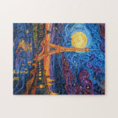Quilling Moonlit Eiffeltoren in Parijs Legpuzzel (Horizontaal)