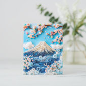 Quilling Mount Fuji met Kersenbloesems Briefkaart (Staand voorkant)
