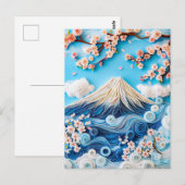 Quilling Mount Fuji met Kersenbloesems Briefkaart (Voorkant / Achterkant)
