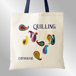 Quilling & Naam wijzigen, Papier Quilled Paisleys Tote Bag