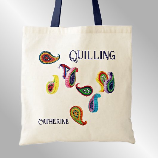 Quilling & Naam wijzigen, Papier Quilled Paisleys Tote Bag