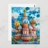 Quilling Onion Domes in Moskou Briefkaart (Voorkant / Achterkant)