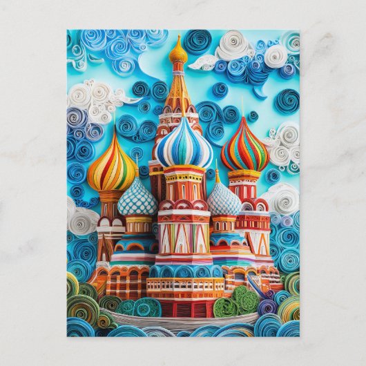 Quilling Onion Domes in Moskou Briefkaart (Voorkant)