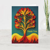 Quilling Oranje herfst illustratie boom Bedankkaart (Voorkant)