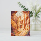 Quilling Petra Rock City in Jordanië Briefkaart (Staand voorkant)