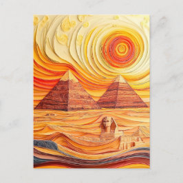 Quilling Sunset bij Piramides en Sfinx Briefkaart