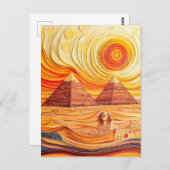 Quilling Sunset bij Piramides en Sfinx Briefkaart (Voorkant / Achterkant)