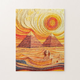 Quilling Sunset bij Piramides en Sfinx Legpuzzel