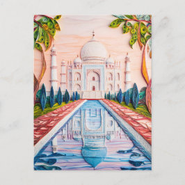 Quilling Taj Mahal bij zonsopgang Briefkaart