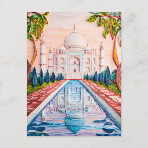 Quilling Taj Mahal bij zonsopgang Briefkaart