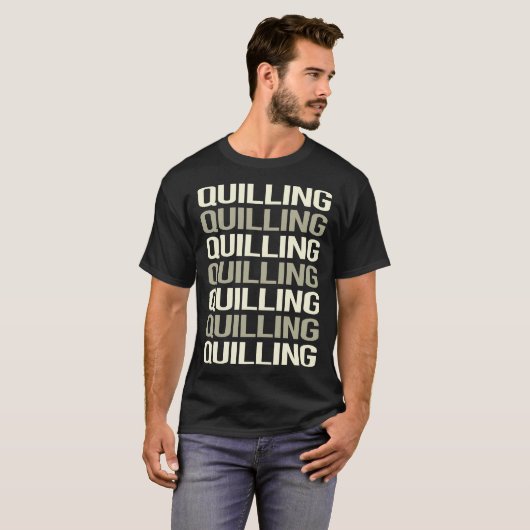 Quilling van witte tekst t-shirt (Voorkant volledig)