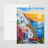 Quilling zonsondergang in Santorini Oia Briefkaart (Voorkant / Achterkant)