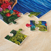 Quilling zonsondergang in Santorini Oia Legpuzzel (Zijkant)