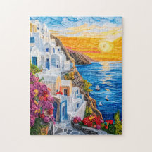 Quilling zonsondergang in Santorini Oia