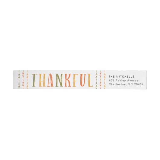 Quilly Thankful Wraparound Return Address Label (Individueel)