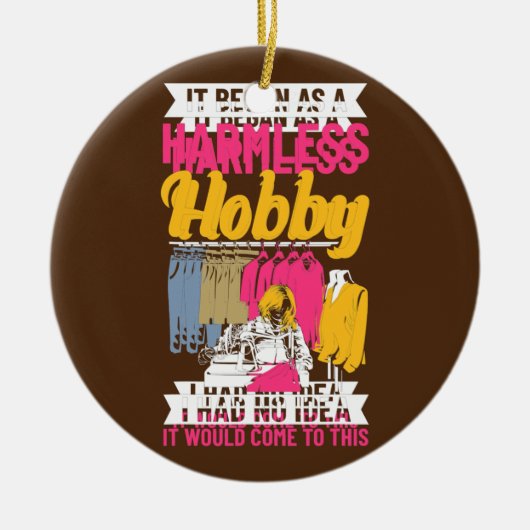 Quilote Sewing Fabric Sewerperson Keramisch Ornament (Voorkant)