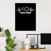 Quilpulspremium | Funny Quilting Lovers Poster (Thuiskantoor)