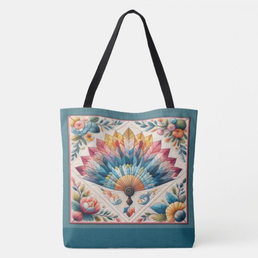 Quilt Afbeeldingen - ZIE TERUG Tote Bag (Achterkant)