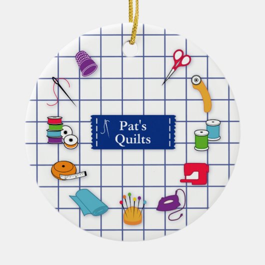 Quilt and Sew Time Ornament (Voorkant)