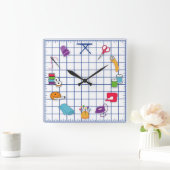 Quilt and Sew Time Vierkante Klok (Huis)