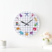 Quilt and Sew Time Wall Clock, Round Grote Klok (Huis)