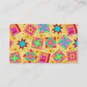 Quilt Art Visitekaartje op gele achtergrond (Voorkant)