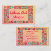 Quilt Block Border Colorful Patchwork Promotion Visitekaartje (Voorkant / Achterkant)