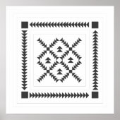 Quilt Block Geometric Design in Black and White Poster (Voorkant)