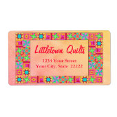 Quilt Block Patchwork Business Address Label (Voorkant)