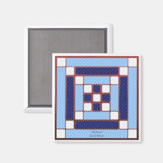 Quilt Block Pattern "Alabama" Magnet (Voorkant / Achterkant)