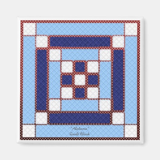 Quilt Block Pattern "Alabama" Magnet (Voorkant)