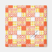 Quilt Block Pattern "Autumn Tints" Square Magnet (Voorkant)