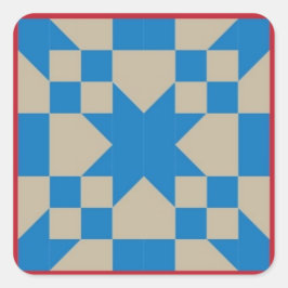 Quilt Block Sticker - Road to Oklahoma (rood/blauw