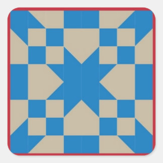 Quilt Block Sticker - Road to Oklahoma (rood/blauw