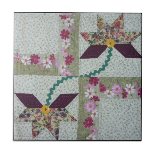 Quilt Block Tile Tegeltje (Voorkant)