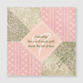 Quilt Block Vriendschap Quote Magnetische Kaart (Voorkant)