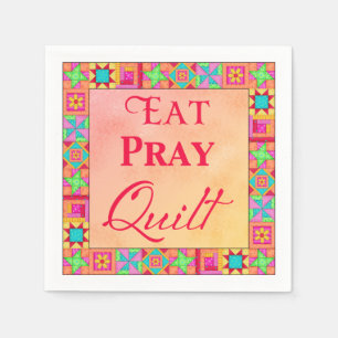 Quilt Blocks Eat Pray Quilt Yellow Oranje Party Servet