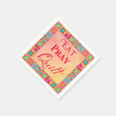 Quilt Blocks Eat Pray Quilt Yellow Oranje Party Servet (Hoek)
