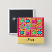 Quilt Blocks Naam Button Badge (Voorkant /achterkant)