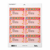 Quilt Blocks Oranje koraal Verzendlabel (Full Sheet)