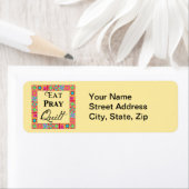 Quilt Blocks Rand Kunst Eat Pray Quilt Yellow Etiket (Insitu)