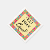 Quilt Blocks Rand Kunst Eat Pray Quilt Yellow Servetten (Hoek)