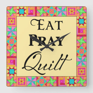 Quilt Blocks Rand Kunst Eat Pray Quilt Yellow Vierkante Klok
