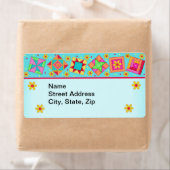 Quilt Blocks Turquoise Verzendlabel (Insitu)