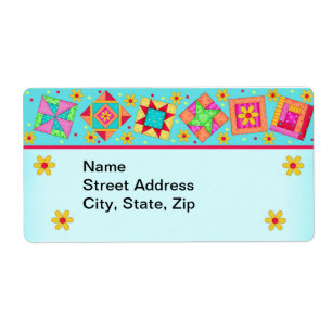 Quilt Blocks Turquoise Verzendlabel