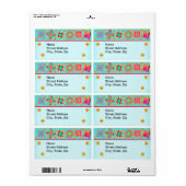 Quilt Blocks Turquoise Verzendlabel (Full Sheet)